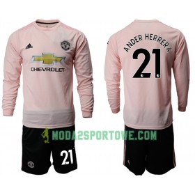 Koszulka Manchester United ANDER HERRERA 21 Dziecięcy Wyjazdowe Stroje Piłkarskie 2018/19 Długi Rękaw